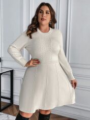 Акція на Сукня осіння жіноча SHEIN GD-00212071 0XL Кремова від Rozetka