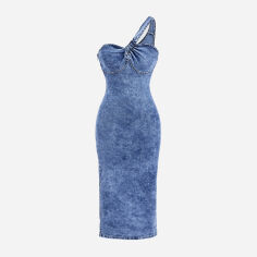 Акція на Плаття джинсове довге літнє жіноче SHEIN GD-00221244 XL Темно-синє від Rozetka