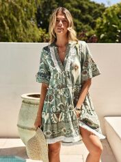 Акція на Плаття міді літнє жіноче SHEIN GD-00221536 XL Зелене від Rozetka