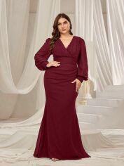 Акція на Сукня осіння жіноча SHEIN GD-00226339 1XL Бордова від Rozetka