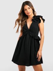 Акція на Сукня міні літня жіноча Boohoo GD-00188272 8 Чорна від Rozetka