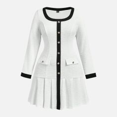 Акція на Сукня осіння жіноча SHEIN GD-00228340 0XL Чорно-біла від Rozetka