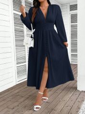 Акція на Сукня осіння жіноча SHEIN GD-00228505 2XL Темно-синя від Rozetka