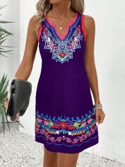Акція на Плаття коротке літнє жіноче SHEIN GD-00218309 S Фіолетове від Rozetka