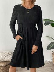 Акція на Плаття міді осіннє жіноче SHEIN GD-00214067 L Чорне від Rozetka