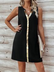 Акція на Плаття коротке літнє жіноче SHEIN GD-00202229 L Чорне від Rozetka