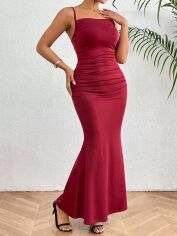 Акція на Сукня літня жіноча Shein GD-00226238 XS-Petite Бордова від Rozetka