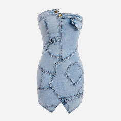 Акція на Плаття джинсове коротке літнє жіноче SHEIN GD-00214575 L Блакитне від Rozetka