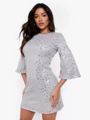 Акція на Сукня вечірня коротка літня жіноча Boohoo GD-00187917 8 Сіра від Rozetka