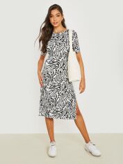 Акція на Сукня міді літня жіноча Boohoo GD-00188085 18 Чорна з білим від Rozetka