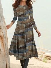 Акція на Сукня осіння жіноча SHEIN GD-00217012 XL Комбінована від Rozetka