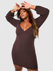 Акція на Плаття коротке осіннє жіноче Boohoo GD-00188144 26 Коричневе від Rozetka