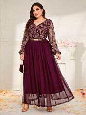 Акція на Сукня осіння жіноча SHEIN GD-00202662 4XL Бордова від Rozetka