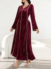 Акція на Сукня осіння жіноча SHEIN GD-00215306 M Бордова від Rozetka
