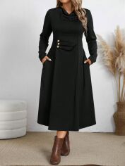 Акція на Сукня осіння жіноча SHEIN GD-00218123 4XL Чорна від Rozetka