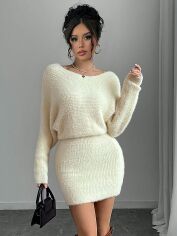 Акція на Сукня осіння жіноча SHEIN GD-00211918 L Кремова від Rozetka