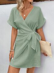 Акція на Плаття не запах коротке літнє жіноче SHEIN GD-00195524 L Зелене від Rozetka
