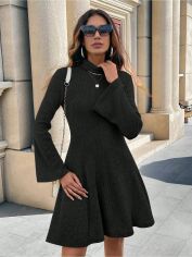 Акція на Плаття коротке осіннє жіноче SHEIN GD-00228118 M Чорне від Rozetka