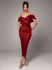 Акція на Сукня жіноча SHEIN GD-00223481 S Бордова від Rozetka