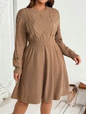 Акція на Сукня жіноча SHEIN GD-00194348 1XL Темно-бежева від Rozetka