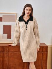Акція на Сукня жіноча SHEIN GD-00213592 M Кремова від Rozetka
