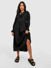 Акція на Плаття міді осіннє жіноче Boohoo GD-00188237 14 Чорне від Rozetka
