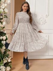 Акція на Сукня осіння жіноча SHEIN GD-00208951 1XL Бежева від Rozetka
