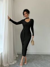 Акція на Сукня осіння жіноча SHEIN GD-00212627 L Чорна від Rozetka