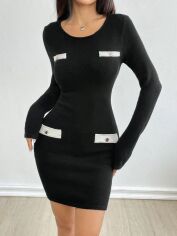 Акція на Сукня осіння жіноча SHEIN GD-00214906 M Чорно-біла від Rozetka