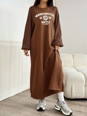 Акція на Сукня осіння жіноча SHEIN GD-00206377 XL Коричнева від Rozetka