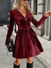 Акція на Сукня літня жіноча Shein GD-00226109 XS Бордове від Rozetka