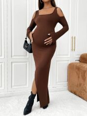 Акція на Сукня для вагітних осіння жіноча SHEIN GD-00220506 S Коричнева від Rozetka