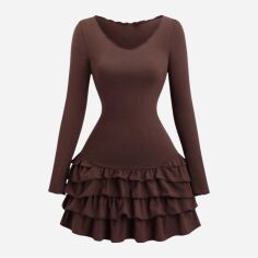 Акція на Сукня літня жіноча SHEIN GD-00217279 L Коричнева від Rozetka
