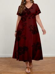 Акція на Сукня жіноча SHEIN GD-00202681 1XL Бордова від Rozetka