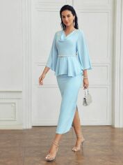 Акція на Сукня осіння жіноча SHEIN GD-00207315 S Блакитна від Rozetka