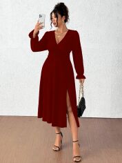 Акція на Сукня осіння жіноча SHEIN GD-00211486 2XL Бордова від Rozetka