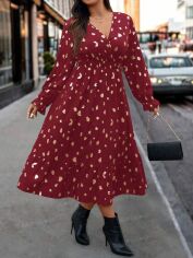 Акція на Сукня осіння жіноча SHEIN GD-00213264 3XL Бордова від Rozetka