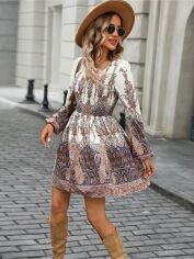 Акція на Плаття коротке осіннє жіноче SHEIN GD-00216491 M Різнокольорове від Rozetka