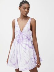 Акція на Сукня коротка літня жіноча Pull & Bear XAZ475972YGNL M Біла з бузковим від Rozetka