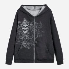Акція на Толстовка жіноча SHEIN GD-00217084 M Темно-сіра від Rozetka