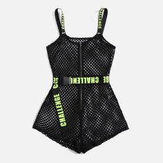 Акція на Комбінезон жіночий SHEIN GD-00219414 1XL Чорний від Rozetka