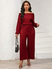 Акція на Комбінезон жіночий SHEIN GD-00227051 XS Бордовий від Rozetka