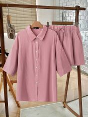 Акція на Костюм оверсайз жіночий SHEIN GD-00210103 0XL Світло-рожевий від Rozetka