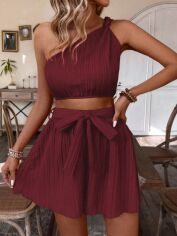 Акція на Костюм жіночий SHEIN GD-00214531 XS Бордовий від Rozetka