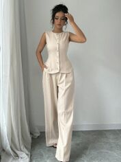 Акція на Костюм діловий жіночий SHEIN GD-00226812 L Кремовий від Rozetka