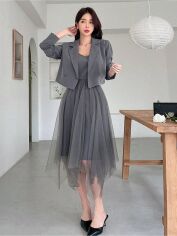 Акція на Костюм жіночий SHEIN GD-00219178 L Сірий від Rozetka