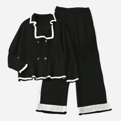 Акція на Костюм жіночий SHEIN GD-00194386 1XL Чорний з білим від Rozetka