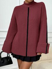 Акція на Светр жіночий SHEIN GD-00211818 2XL Бордовий від Rozetka