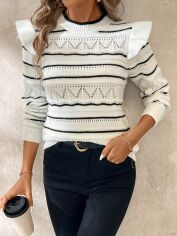 Акція на Светр жіночий SHEIN GD-00209021 XL Чорно-білий від Rozetka