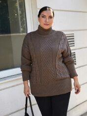 Акція на Светр жіночий SHEIN GD-00194181 4XL Коричневий від Rozetka